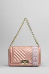 MARC ELLIS FLAT S SHOULDER BAG IN ROSE-PINK PVC