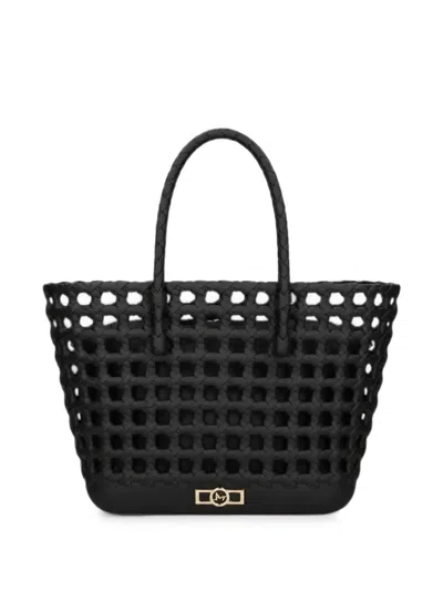 Marc Ellis Flat Sunset Woven Tote Bag In Black