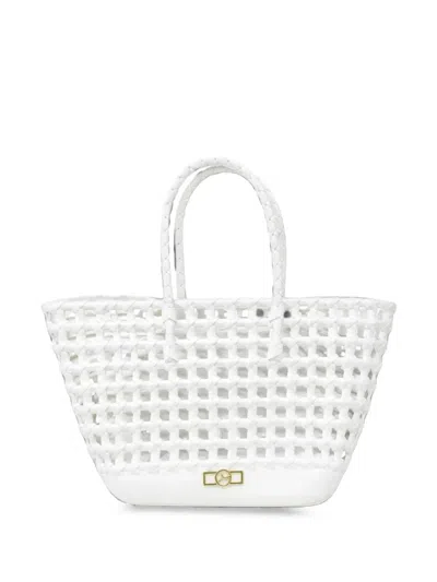 Marc Ellis Flat Sunset Woven Tote Bag In White