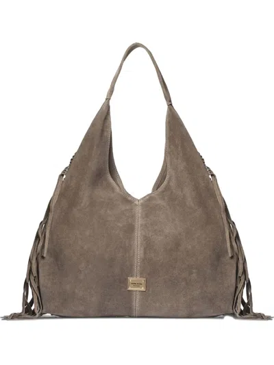 Marc Ellis Fringed Logo-detail Tote Bag In Gray