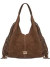 Marc Ellis Fringed Suede Tote Bag In Brown