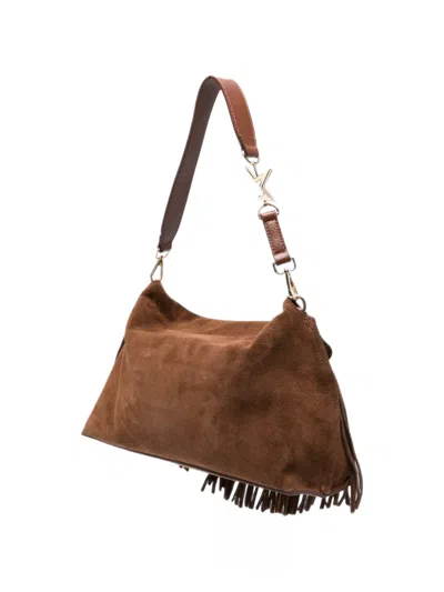 Marc Ellis Fringe-trim Suede Shoulder Bag In Brown
