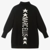 MARC ELLIS GIRLS BLACK KNITTED LOGO DRESS