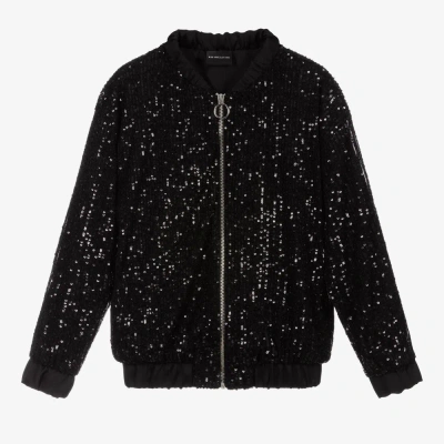 Marc Ellis Kids' Girls Black Sequin Zip-up Jacket