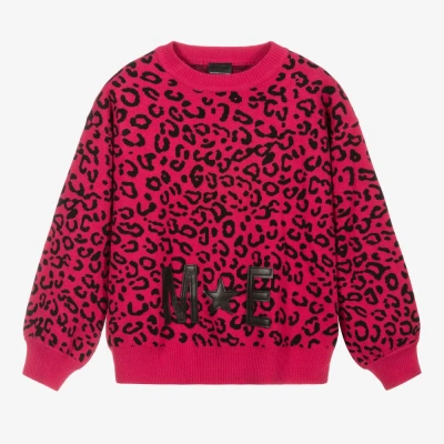 Marc Ellis Kids' Girls Pink & Black Leopard Sweater