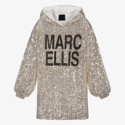 Marc Ellis Babies' Girls Silver Sequin Dress