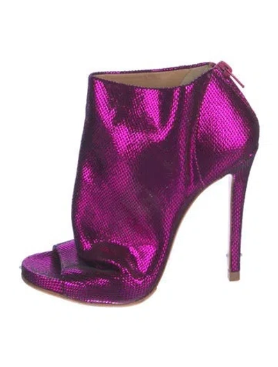 Pre-owned Marc Ellis Glitter Animal Print Pumps In Purple