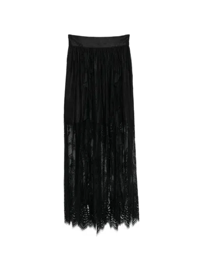 Marc Ellis Gonna Lace Ruffled Skirt In Black