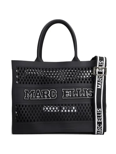 Marc Ellis Grosser Shopper Mit Perforiertem Logo In Black