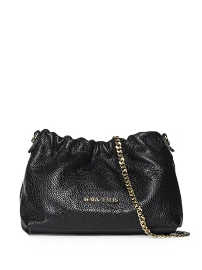 Marc Ellis Helena Ruched Leather Shoulder Bag In Black