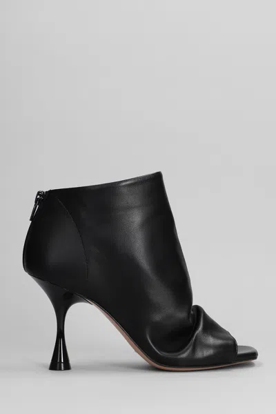 Marc Ellis High Heels Ankle Boots In Black Leather