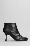 Marc Ellis High Heels Ankle Boots In Black Leather In Black