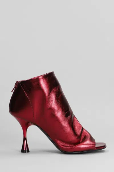 Marc Ellis High Heels Ankle Boots In Red Leather