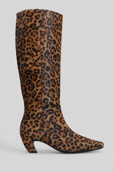 Marc Ellis High Heels Boots In Animal Print