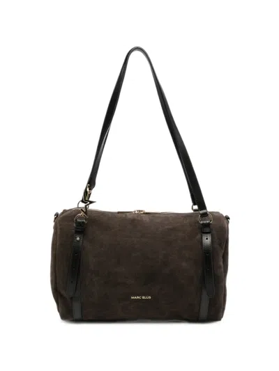 Marc Ellis Huda Suede Leather Shoulder Bag In Brown
