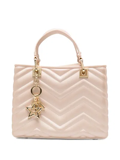 Marc Ellis Krissy Tote Bag With Chevron Pattern In White
