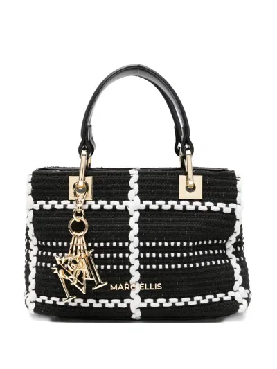 Marc Ellis Krissy Tote Bag With Check Pattern And Logo. In Black