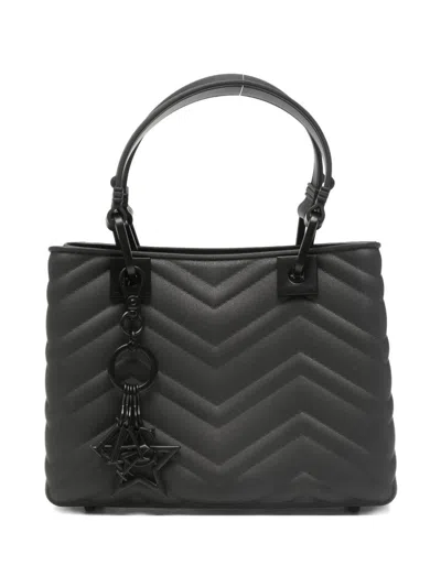Marc Ellis Krissy Tote Bag With Star Charm And Chevron Quilting. In Black