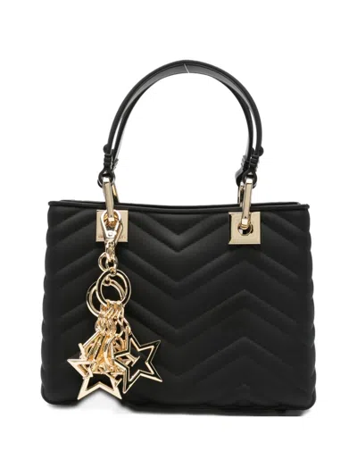 Marc Ellis Krissy Tote Bag With Star Charm And Chevron Quilting. In Black