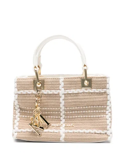 Marc Ellis Krissy Woven-effect Tote Bag In Neutral