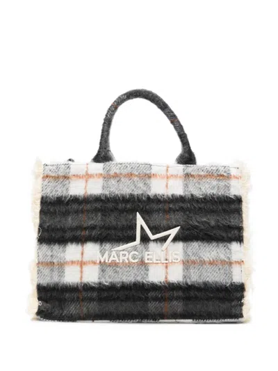 Marc Ellis L Buby Plaid Tote Bag In Gray