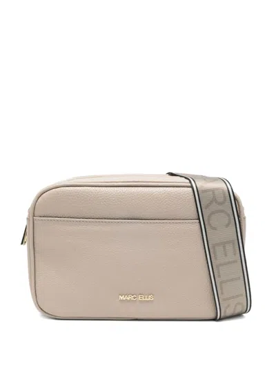 Marc Ellis Large Althea Logo-strap Cross Body Bag In Neutral