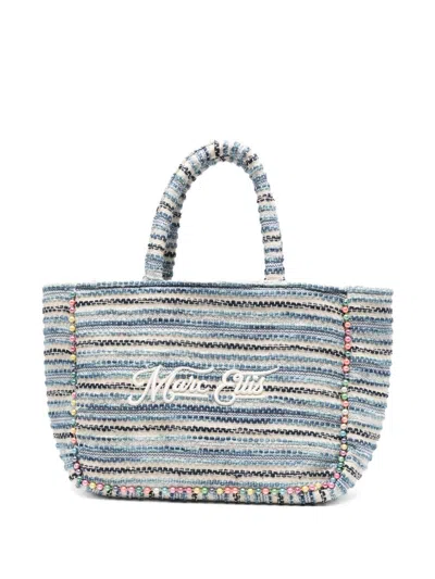 Marc Ellis Large Striped Tote Bag Buby In Gray