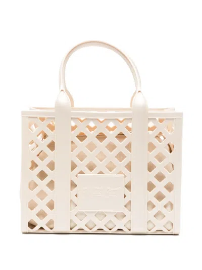 Marc Ellis Lattice-detail Shoulder Bag In Neutral