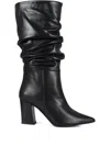 Marc Ellis Leather Block-heel Boots In Black