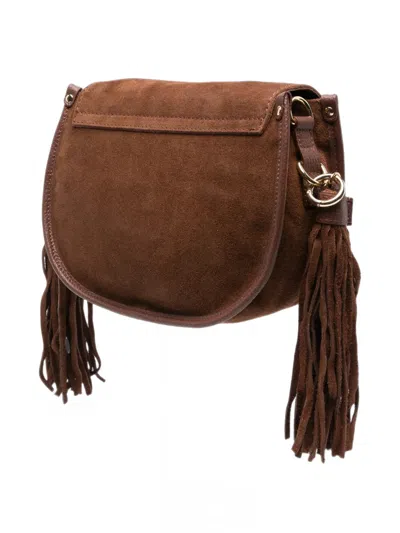 Marc Ellis Lima Fringe-trim Leather Shoulder Bag In Brown