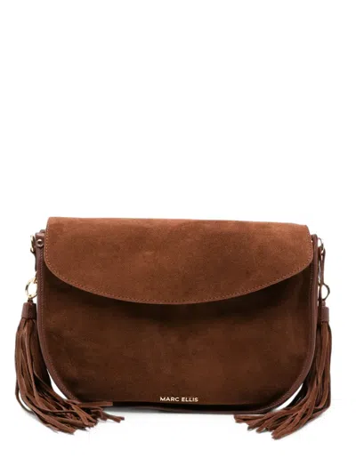 Marc Ellis Lime L Tassel-detail Suede Shoulder Bag In Brown