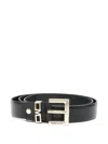 Marc Ellis Logo Leather Belt In Black