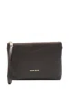 Marc Ellis Logo-plaque Clutch Bag In Brown