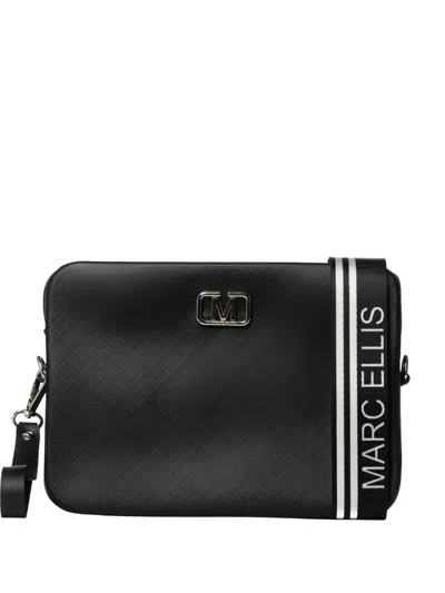 Marc Ellis Logo-plaque Zip-top Shoulder Bag In Black