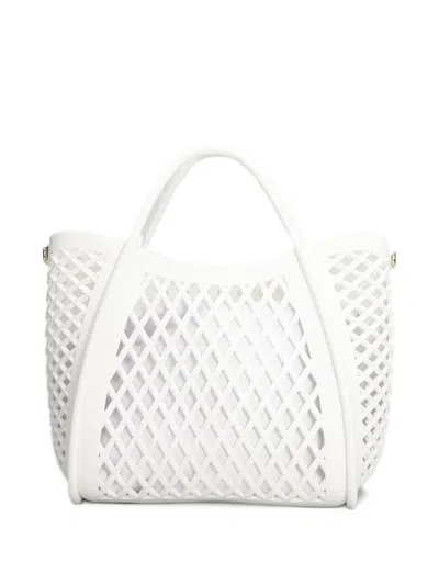 Marc Ellis M Flat Basket Perforated Tote Bag In White