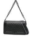Marc Ellis Medium Chevron Chain-strap Shoulder Bag In Black