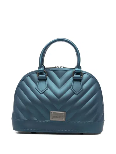 Marc Ellis Medium Flat Maya 27 Chevron-quilted Tote Bag In Black