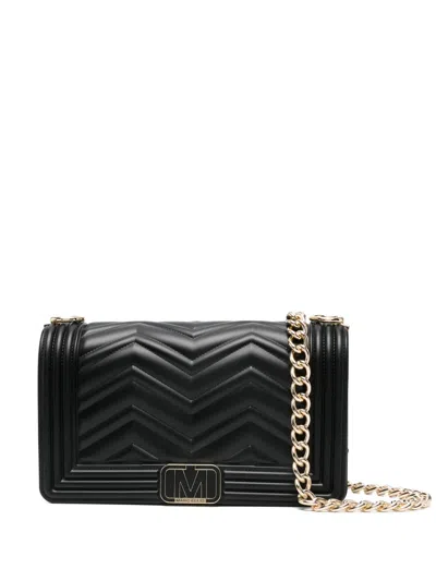Marc Ellis Medium Flat Wave Shoulder Bag In Black