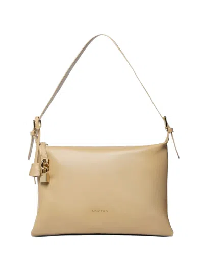 Marc Ellis Medium Nevada Buckle-strap Clutch Bag In Neutral