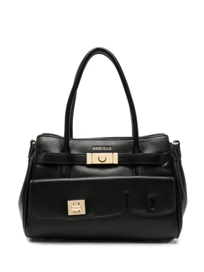 Marc Ellis Myna Logo-plaque Buckled Tote Bag In Black