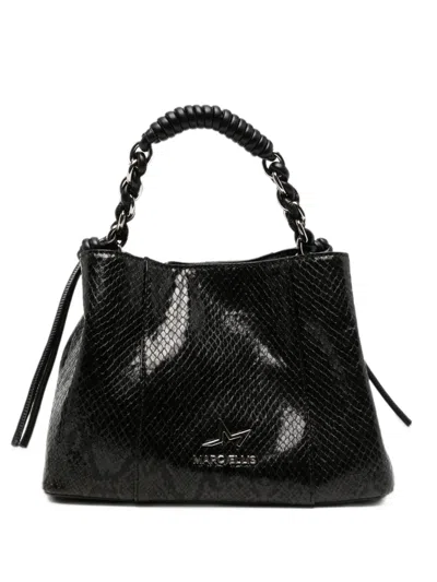 Marc Ellis Myranda M Snake-effect Logo-plaque Tote Bag In Black
