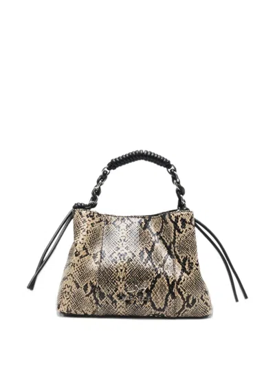 Marc Ellis Myranda Snake-effect Braided-handle Tote Bag In Purple