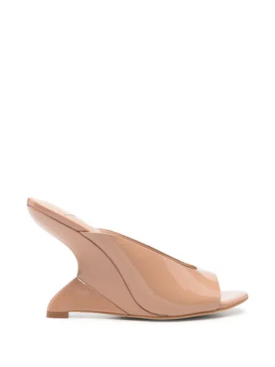 Marc Ellis Open-toe Wedge Sandals In Brown