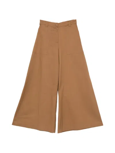 Marc Ellis Patch-pocket Palazzo Pants In Brown