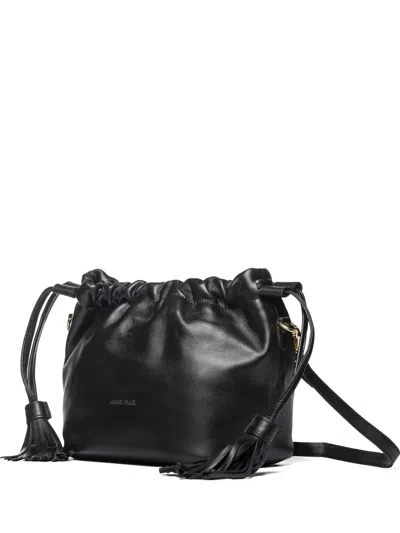 Marc Ellis Phiona Tassel-detail Drawstring Clutch Bag In Black
