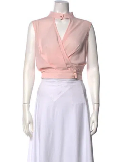 Pre-owned Marc Ellis Plunge Neckline Sleeveless Crop Top W/ Tags In Pink