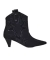 Marc Ellis Ankle Boot With Patent Embroidery In Black