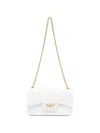 Marc Ellis Quilted-effect Chain-link Shoulder Bag In White