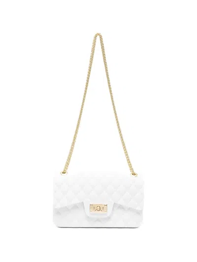 Marc Ellis Quilted-effect Chain-link Shoulder Bag In White