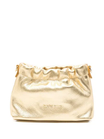 Marc Ellis Ruffled Metallic Effect Shoulder Bag In Gold